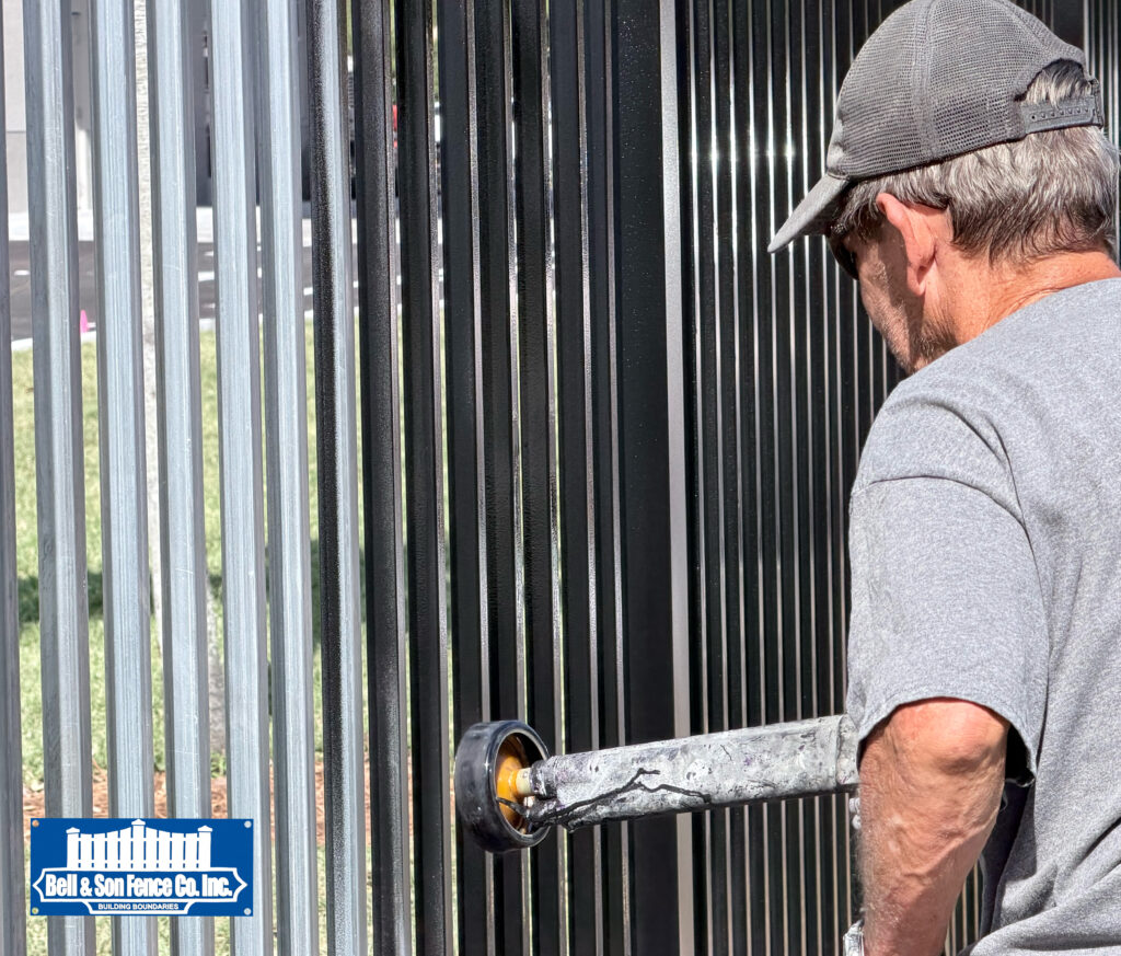 Painter applying electrostatic coating